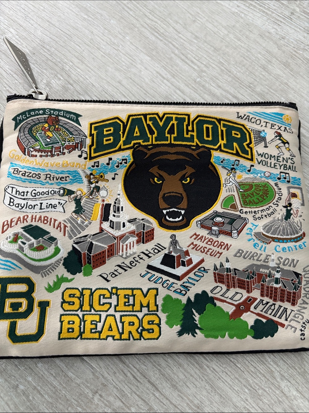 Baylor University Collegiate Zip Pouch/ Coin Purse